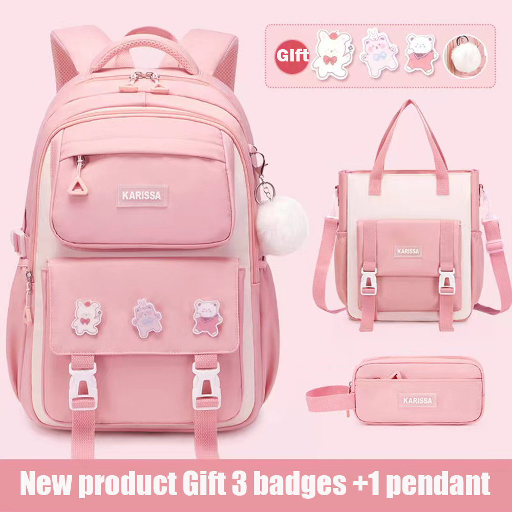 New cute elementary school students schoolbag girls schoolbag children's shoulder bag splashproof shoulder backpack wearable large-capacity schoolbag for 1-6-9 grade