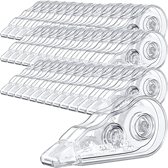 36 Packs Mini Correction Tape White out Correction Tape Easy to Use Applicator for Instant Corrections Corrector Tape Eraser for School Home Office Supplies, 0.2 x 158 Inches