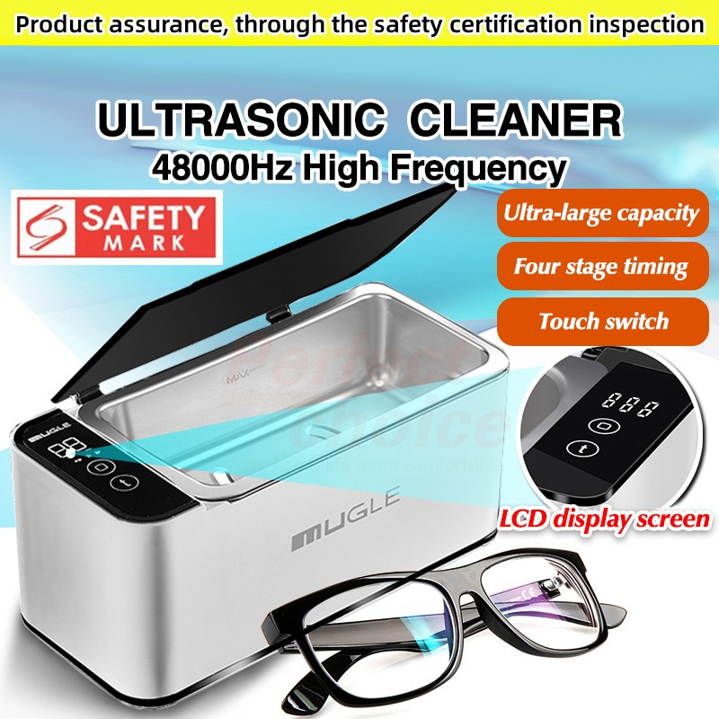 【SG Stock】Portable Ultrasonic Cleaner machine LCD Display Ultrasonic Cleaning Machine Glasses Cleaning Sonic Cleaner