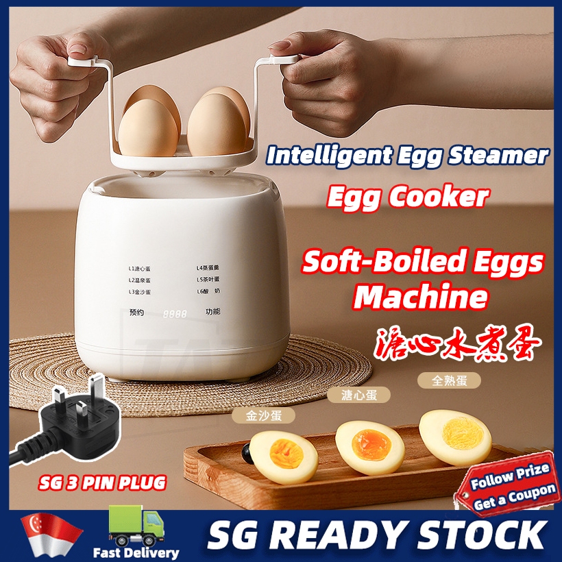 ?? STOCK Intelligent egg boiler automatic power off household small hard boiled egg maker Modes Breakfast Cooker煮蛋器