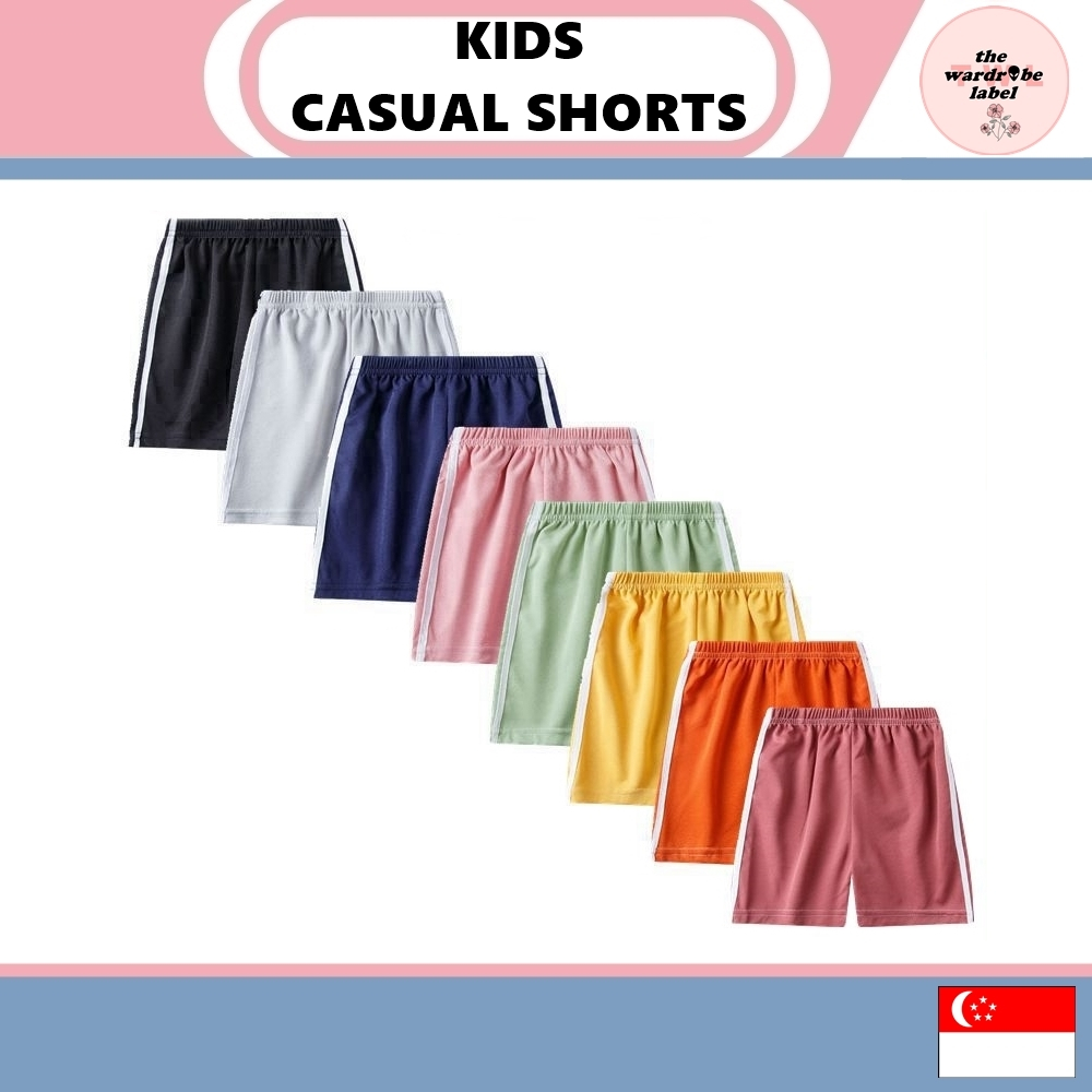 [SG SELLER] Kids Children's Youth Unisex Shorts Summer Casual Plain Color Fashion Shorts Sports Pants Boy Girl