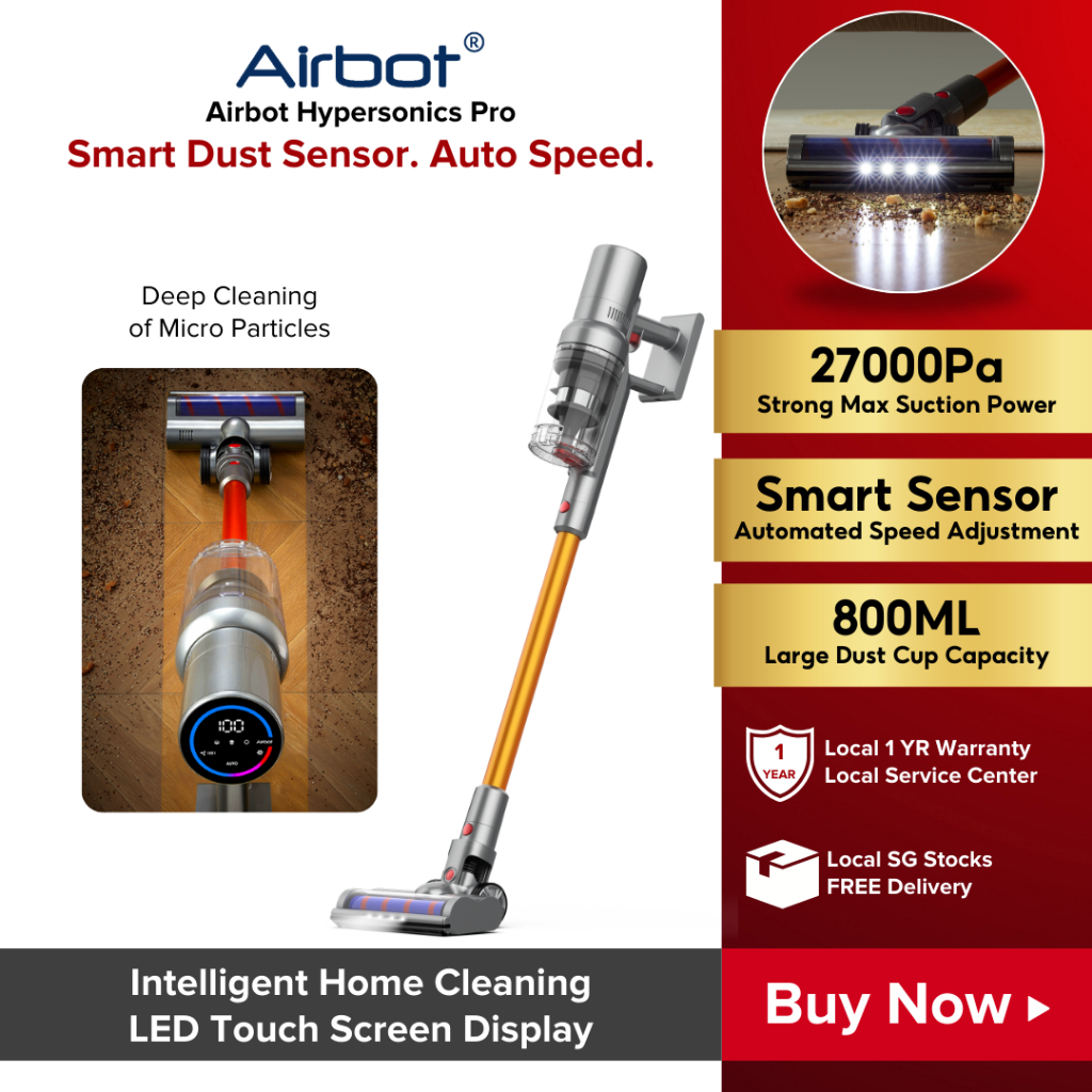 Airbot Hypersonics PRO 27,000Pa Smart Handheld Cordless Vacuum Intelligent Dust Sensing HEPA